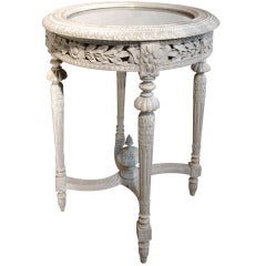 Antique French Parcel Paint Louis XVI Style Table-Late 1800s