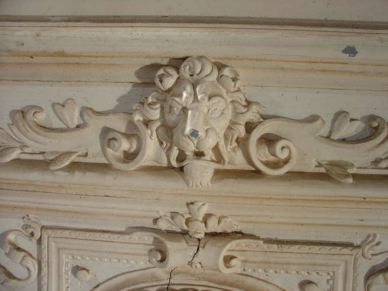 Pair of Painted Antique Boiserie Base Panels 
