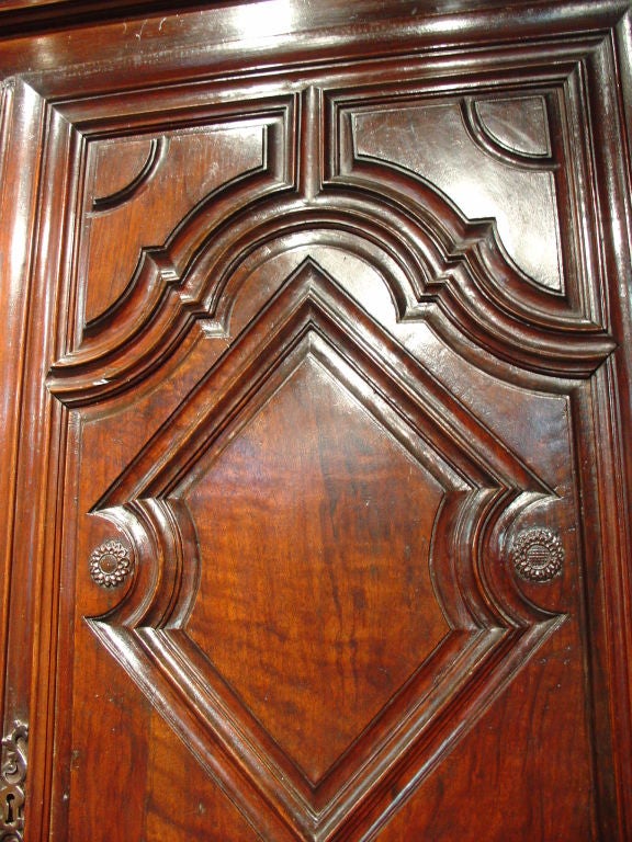 18th Century and Earlier Grand Period Louis XIV Walnut Wood Armoire