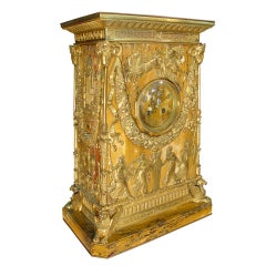 Antique Gilt Bronze and Marble Mantle Clock