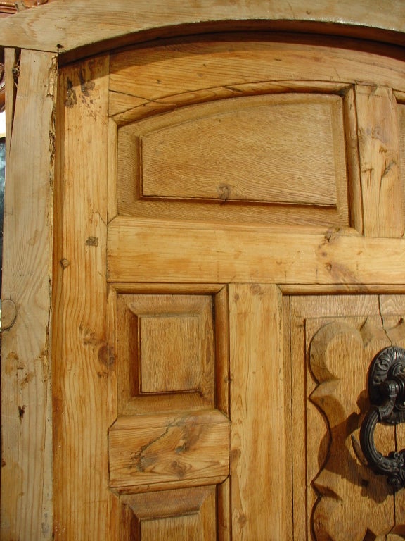 Spanish Antique Door from Northern Spain with Cast Iron Hardware