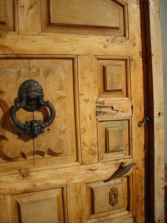 Antique Door from Northern Spain with Cast Iron Hardware 2