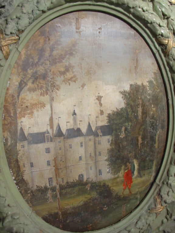 French 18th Century Boiserie Panel with Oil Painting