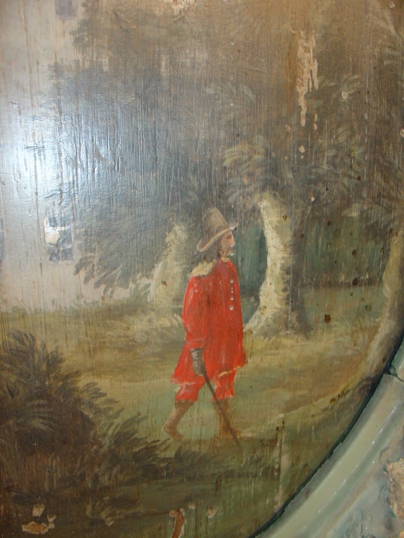 18th Century and Earlier 18th Century Boiserie Panel with Oil Painting