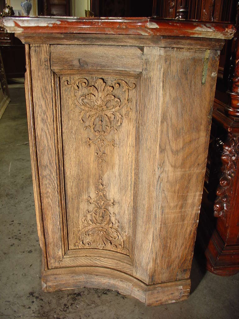 Rare Early 1800's Regence Style Buffet with Red Languedoc Marble