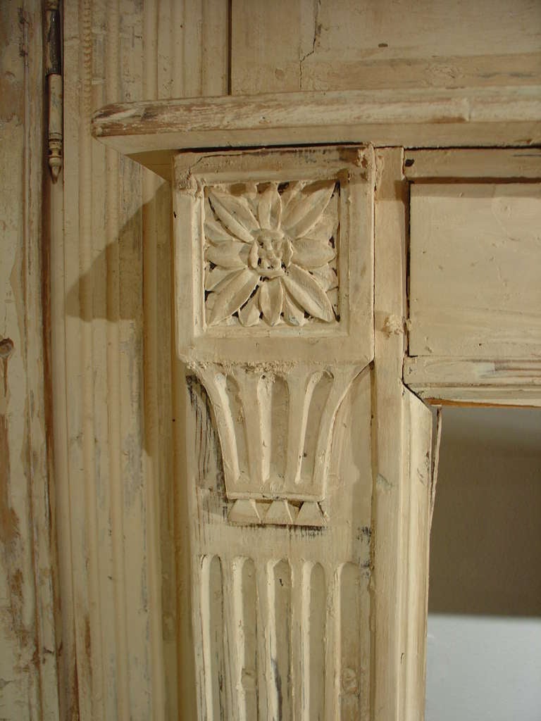 Painted Antique Boiserie with Fireplace from Provence, France 1