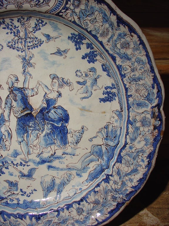 French 18th Century Faience Plate from Nevers, France