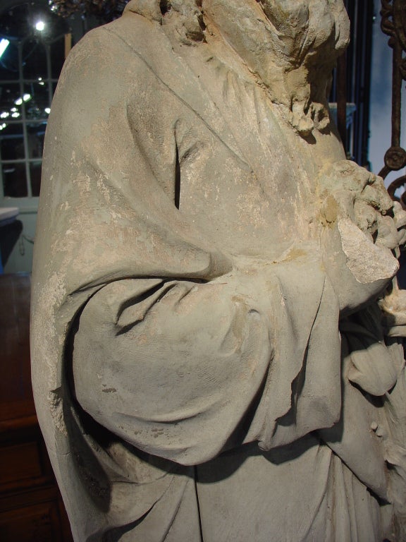 Antique Stone Statue of St. Joseph-Late 1800s 2