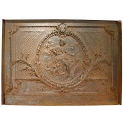 Large and Rare Antique Fireback in the Regence Style ca. 1860