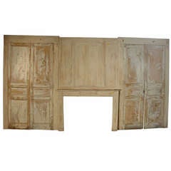 Painted Antique Boiserie with Fireplace from Provence, France