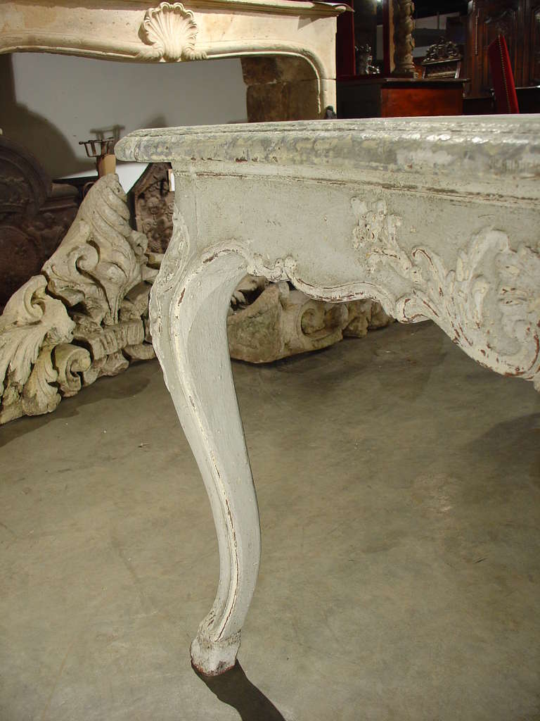 Painted Antique Liegoise Dining Table from the Early 1900s In Good Condition In Dallas, TX