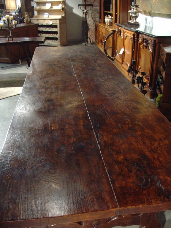 Massive Antique Elm Dining Table from Spain-Early 1700s 2