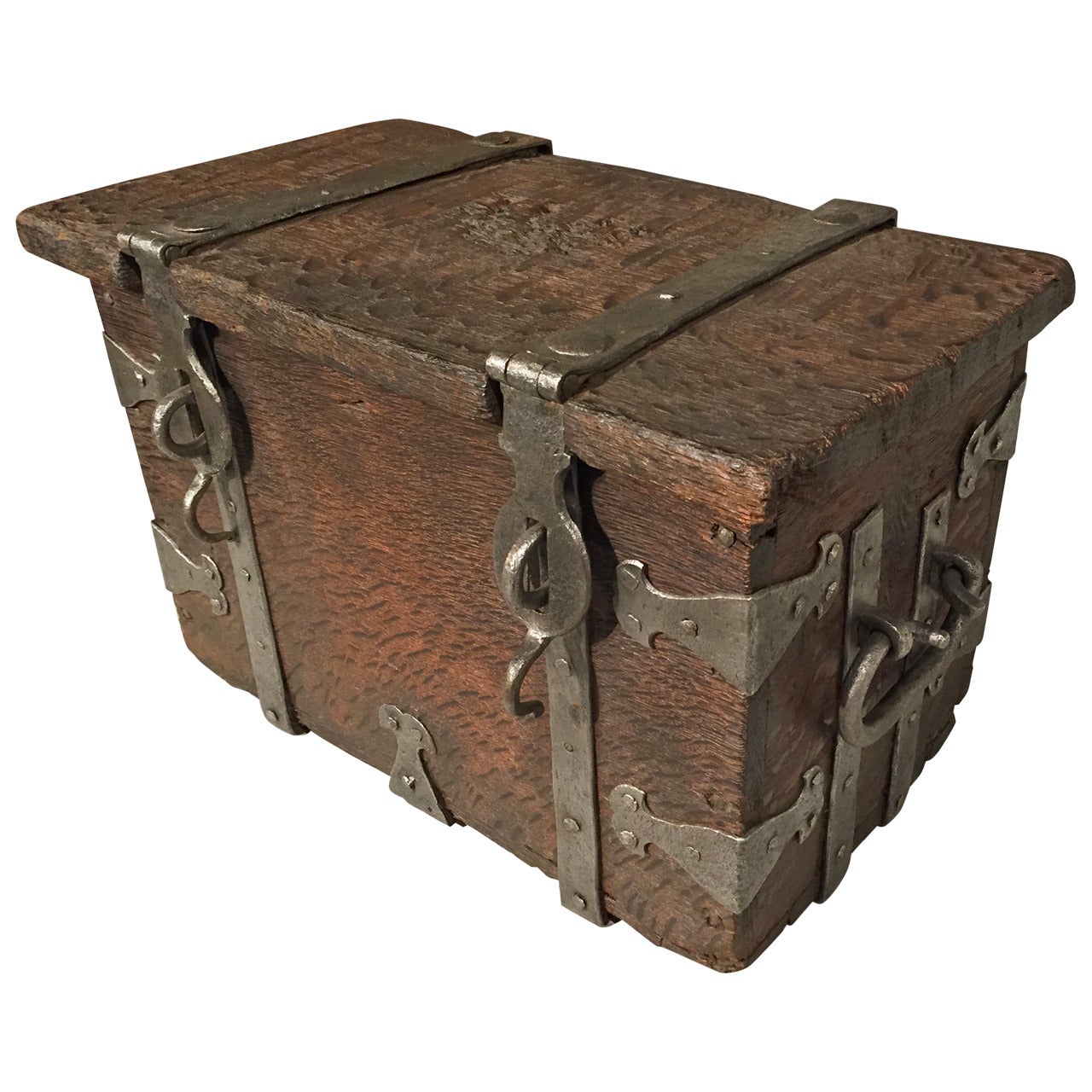 French Oak and Iron Tax Collector's Box, circa 1685