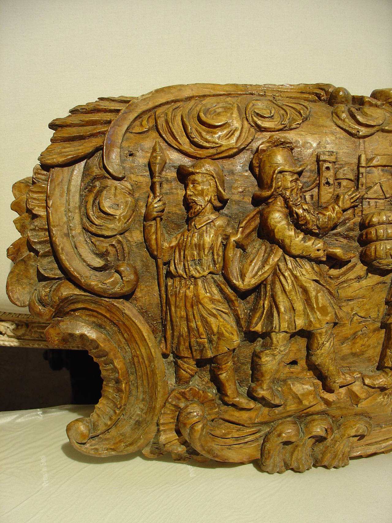 18th Century and Earlier Unusual 17th Century Wood Carving Sculpture from Northern France