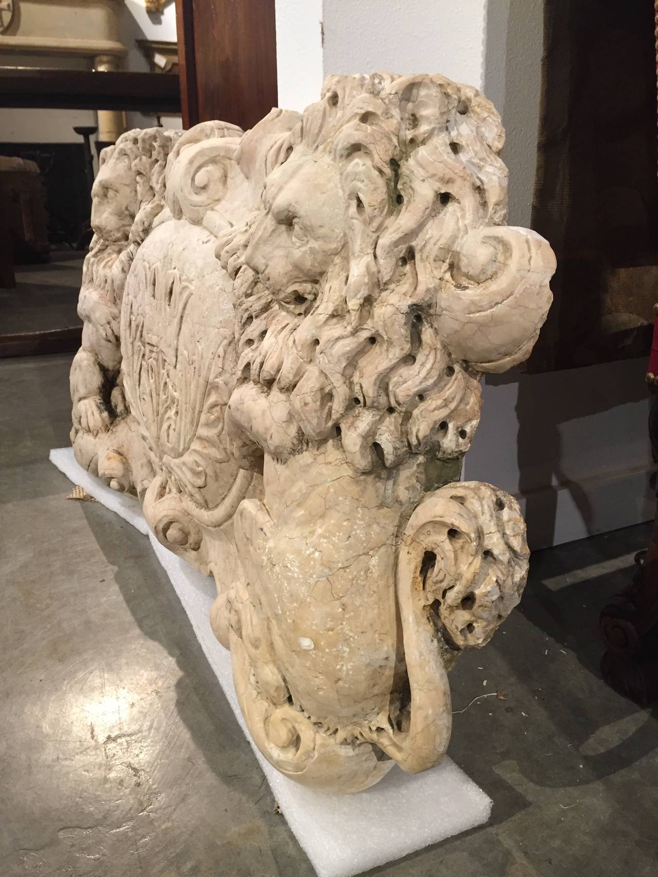 18th Century and Earlier Magnificent Large 18th Century Marble Architectural from Venice