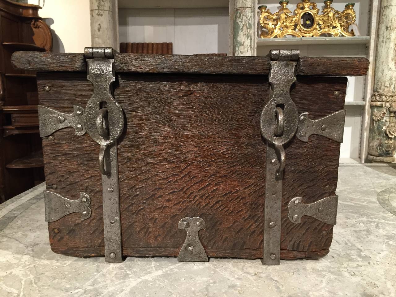 French Oak and Iron Tax Collector's Box, circa 1685 2