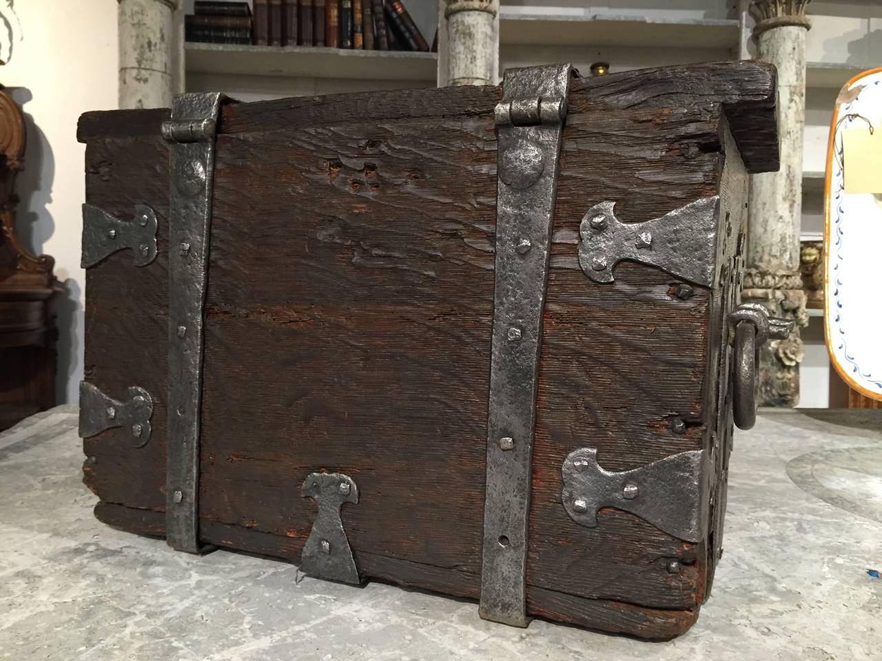 French Oak and Iron Tax Collector's Box, circa 1685 6