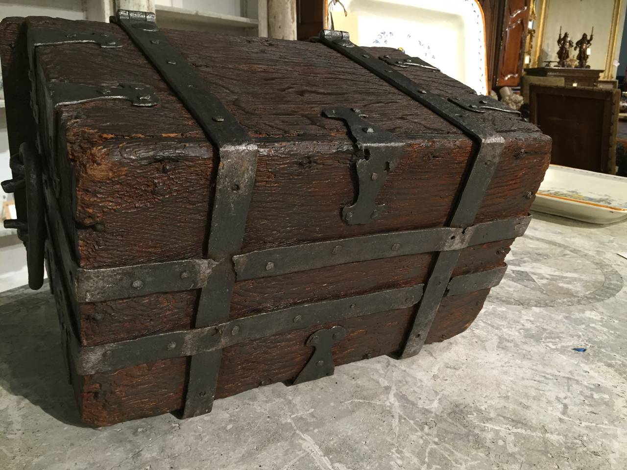 French Oak and Iron Tax Collector's Box, circa 1685 1