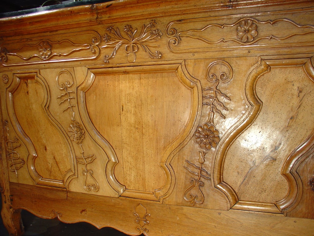 French Antique Walnut Wood Bar from Lyon, France-1800s