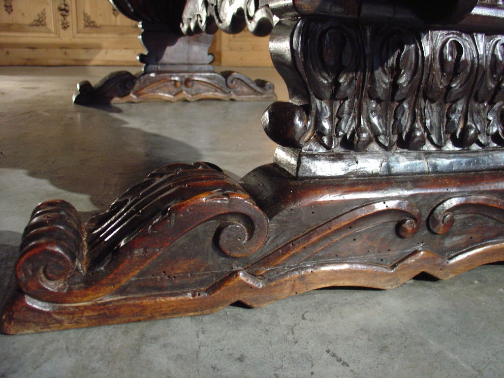 Antique Table with Portuguese Tiles and Spanish Renaissance Base 3