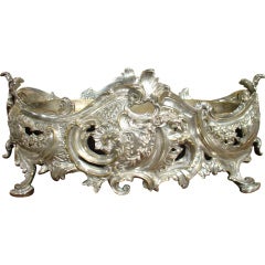 Antique Louis XV Style Silvered Bronze Jardiniere-1800s