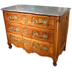 Period Louis XV Walnut Wood Commode Arbalete