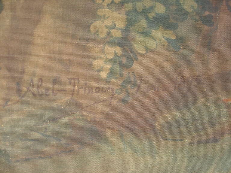 Large Antique French Painting on Canvas- Signed and Dated, PARIS 1895
