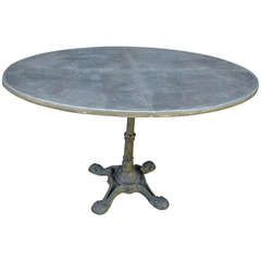 Antique French Bistro Table with Custom Zinc Top