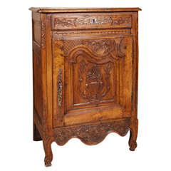 Mid 1800's Carved Oak Louis XV Style Confiturier from France