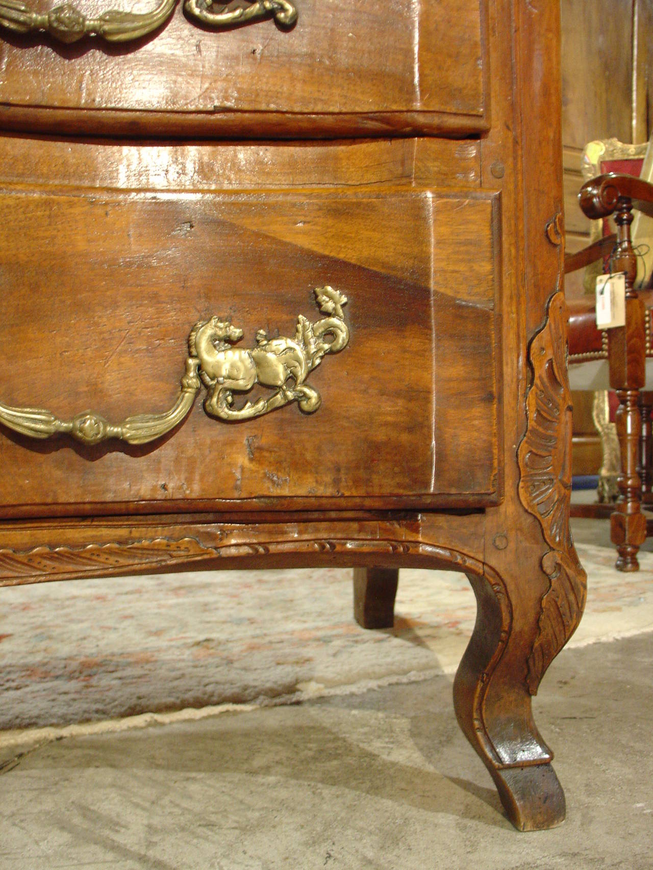 French 18th Century Crossbow Commode with Period Bronze Horse Hardware 4