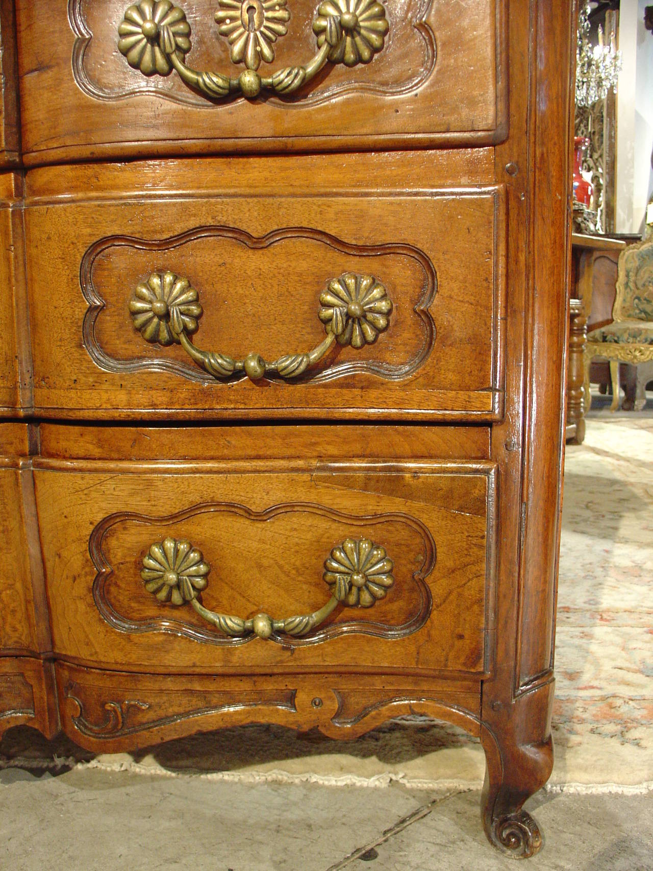 Bronze Early 18th Century Period French Regence Commode en Arbalete