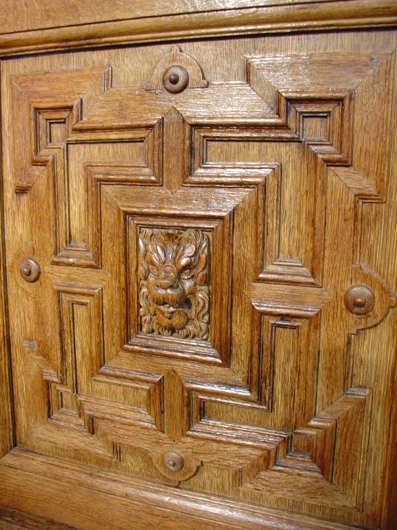 Carved A French Oak Deux Corps in the Renaissance Style, C. 1875