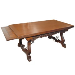 Catalan Style Draw Leaf Table from Spain of European Oak