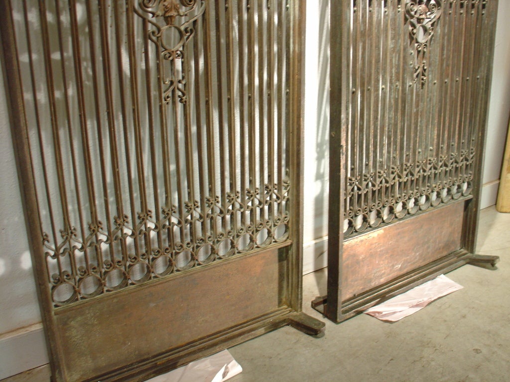 Pair of Antique Fleur De Lys Elevator Gates from France, C.1900 1