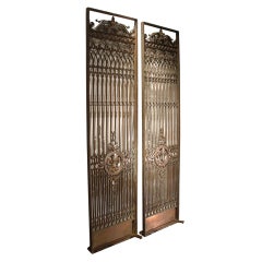 Pair of Used Fleur De Lys Elevator Gates from France, C.1900