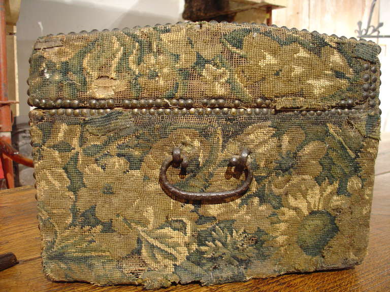17th Century Tapestry Trunk from France 2