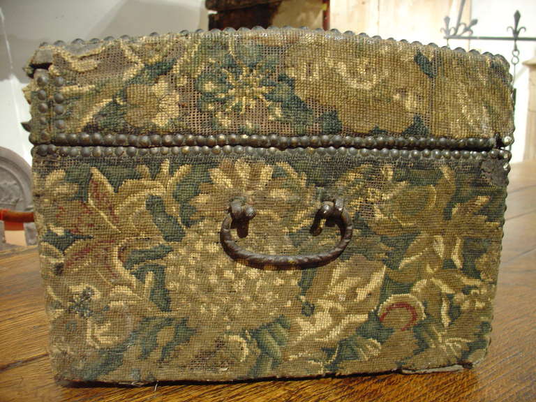17th Century Tapestry Trunk from France 5