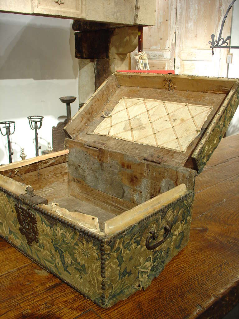 French 17th Century Tapestry Trunk from France