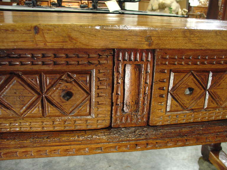 Carved 18th Century Spanish Desk or Table In Good Condition In Dallas, TX
