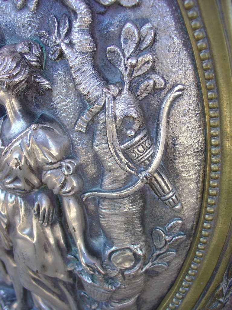 Antique Bronze Louis XVI Style Plaque, Early 1800s In Good Condition In Dallas, TX