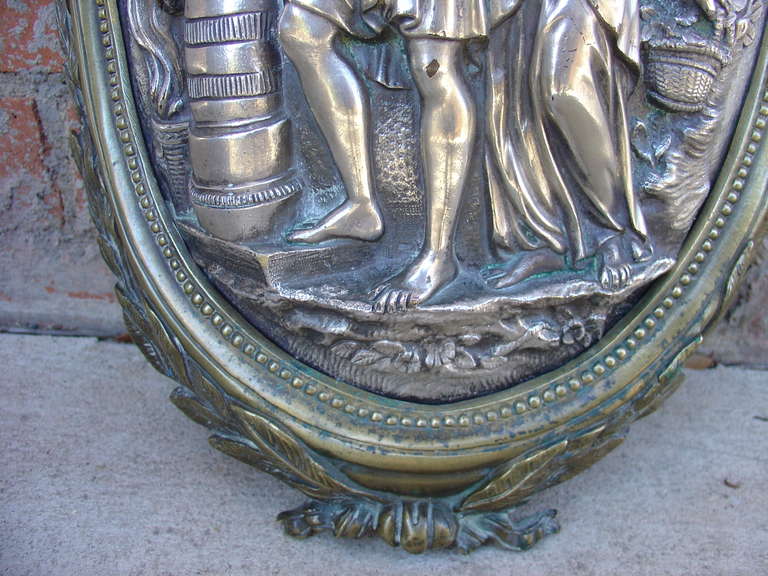 Antique Bronze Louis XVI Style Plaque, Early 1800s 1