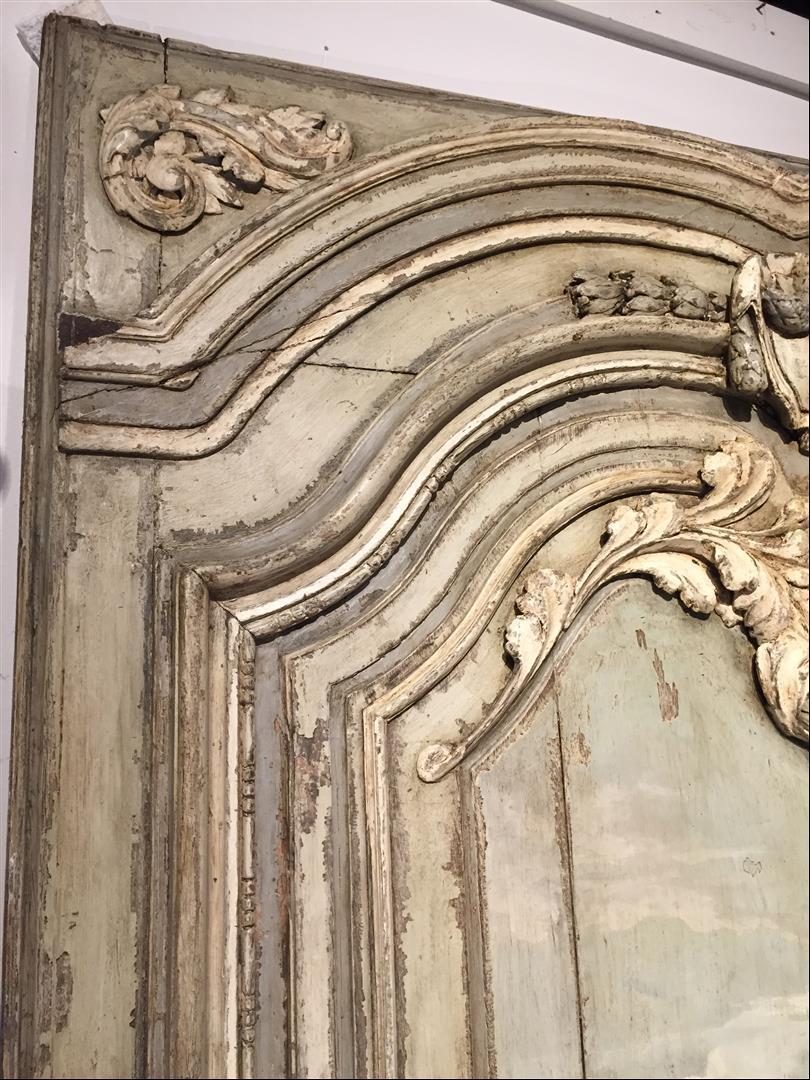 Large Painted 18th Century French Chateau Boiserie Panel In Good Condition In Dallas, TX