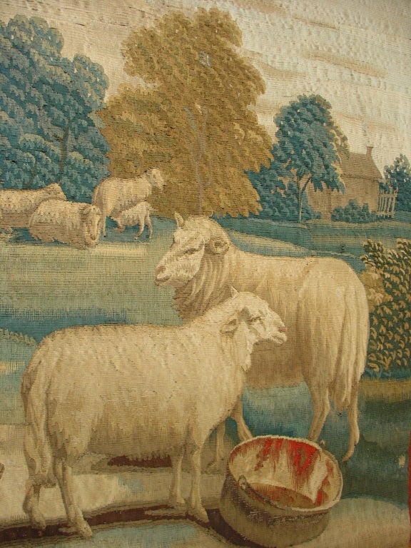 Period Louis XVI Framed Aubusson Tapestry, Late 1700s In Good Condition In Dallas, TX