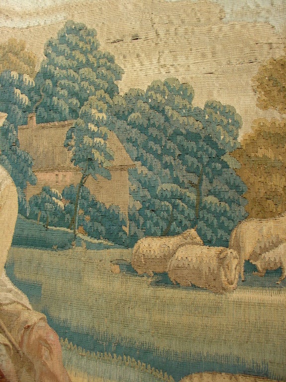 Period Louis XVI Framed Aubusson Tapestry, Late 1700s 4