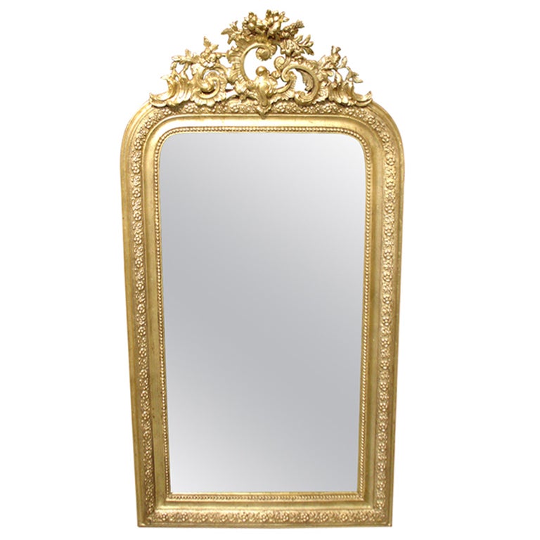 Antique Louis Philippe Style Mirror with Rococo Ornamentation at 1stdibs