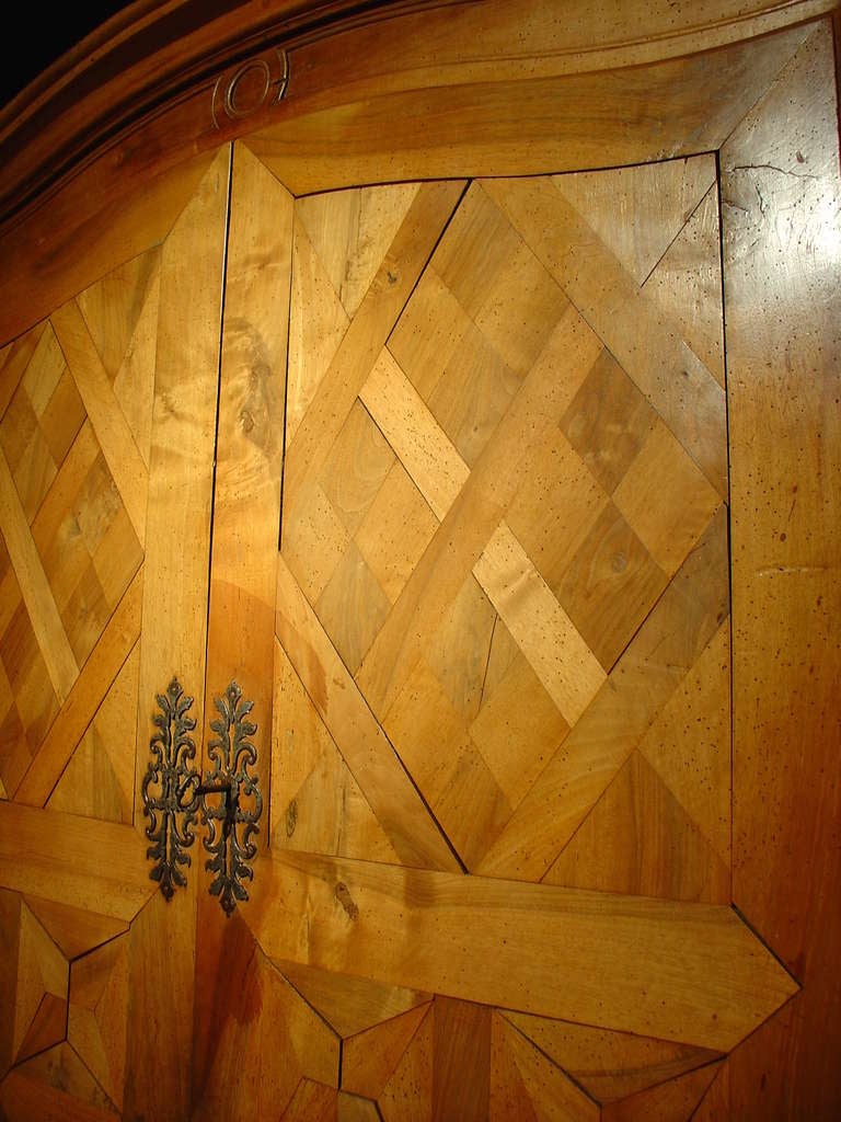 Early 1800s Antique Parquet Armoire Chateau Bienassis, France For Sale 2