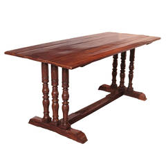 Elegant Antique French Table Constructed of Oak 8