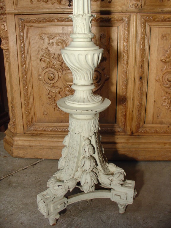 Antique Painted Cast Iron French Torchere, C. 1870 In Good Condition In Dallas, TX