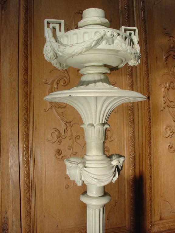 Antique Painted Cast Iron French Torchere, C. 1870 4