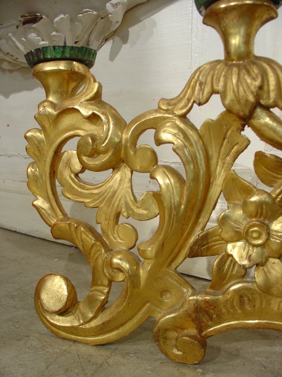 Early 19th Century French Giltwood Five-Arm Wall Sconce In Good Condition In Dallas, TX